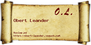Obert Leander névjegykártya